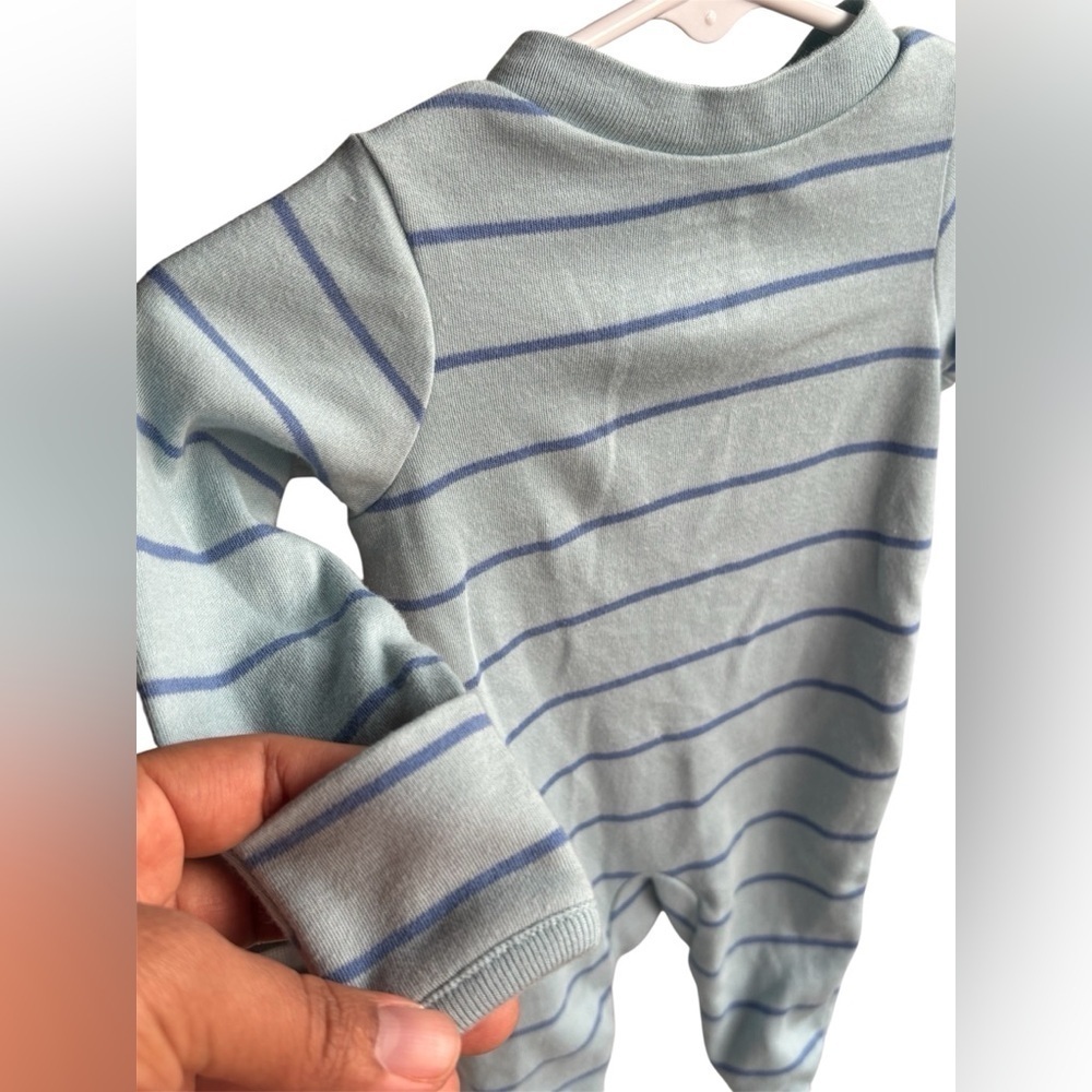 Carter's Blue Striped Little Brother Footie newborn - Picture 3 of 5